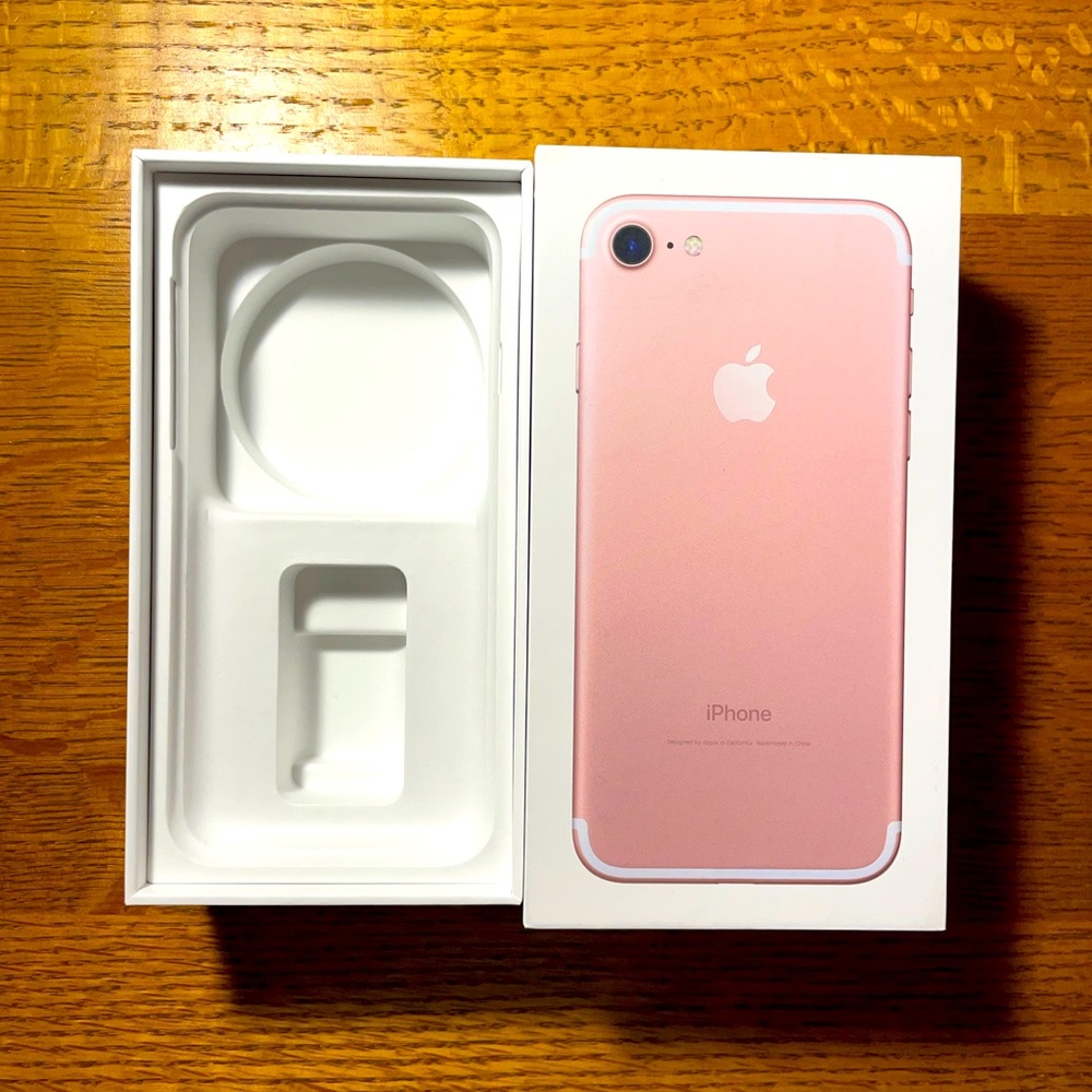 Empty iPhone 7 rose gold box